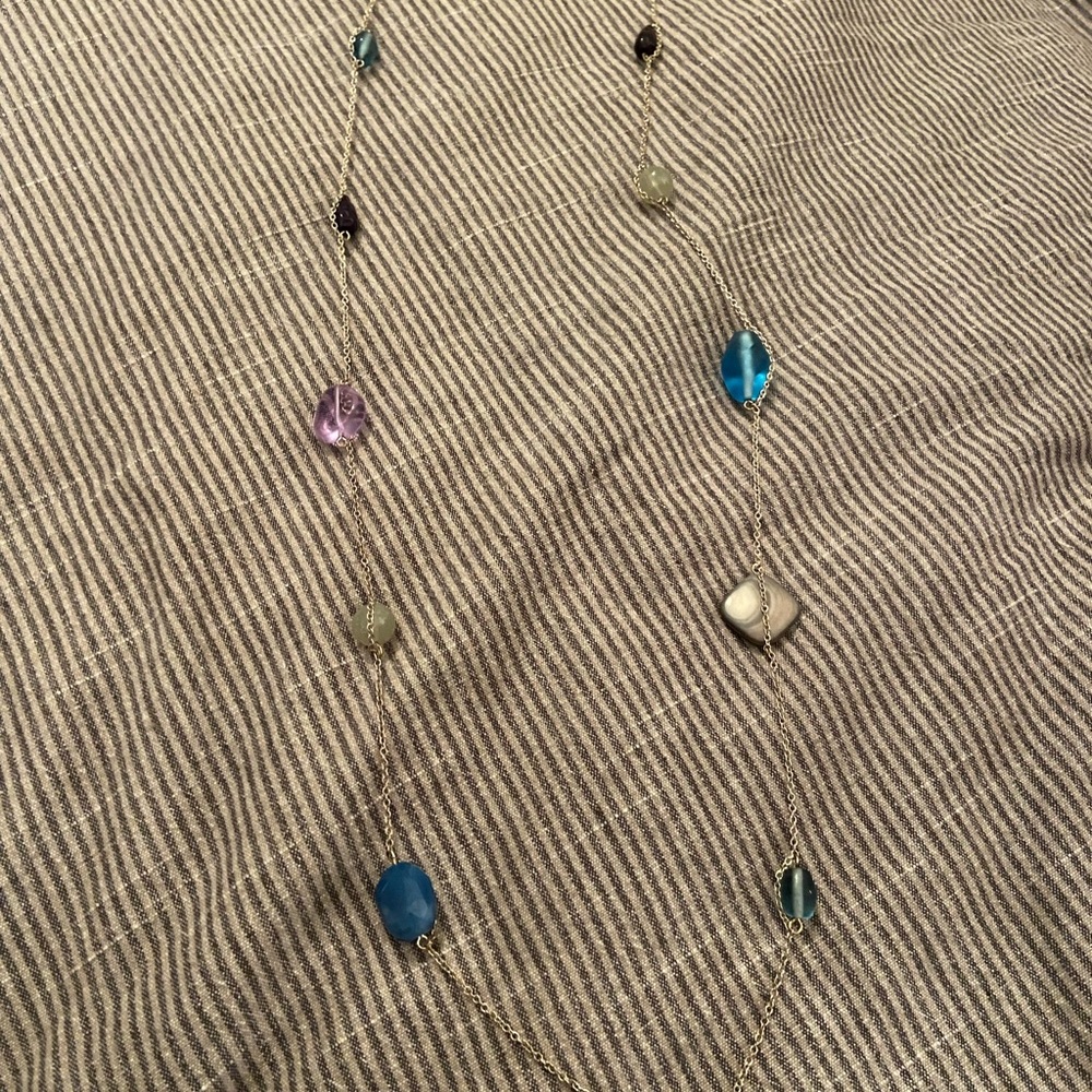 Stone and chain necklace